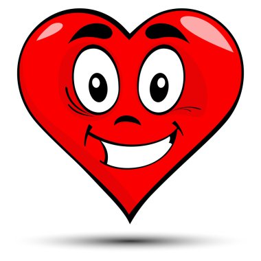 Vektör gülümseme ile kırmızı kalp