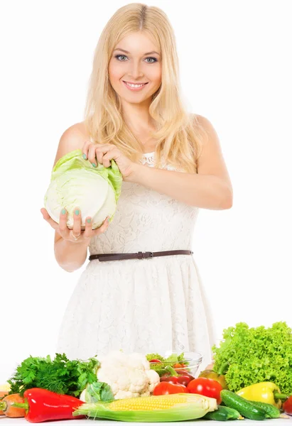Mujer con verduras —  Fotos de Stock