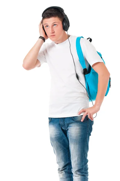 Boy with headphones — Stock Photo, Image