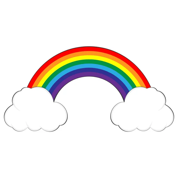 Arco-íris colorido em nuvens ilustração — Fotografia de Stock