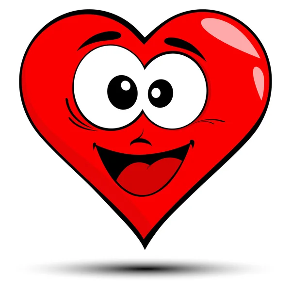 Cuore rosso con illustrazione sorriso — Foto Stock