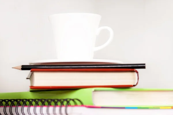 Cup of cofee on shelf — Stock Photo, Image