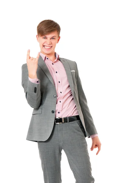 Young handsome man in suit — Stock Photo, Image