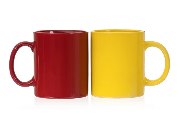 Two color coffee cups — Stock Photo, Image