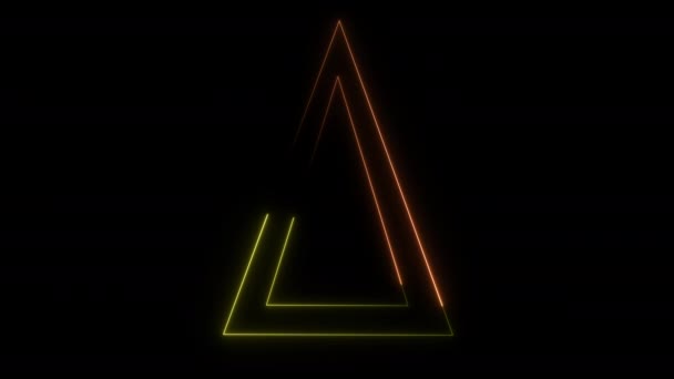 Triangoli neon di animazione astratta — Video Stock