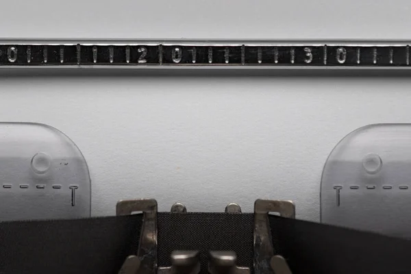 Typing text on typewriter — Stock Photo, Image