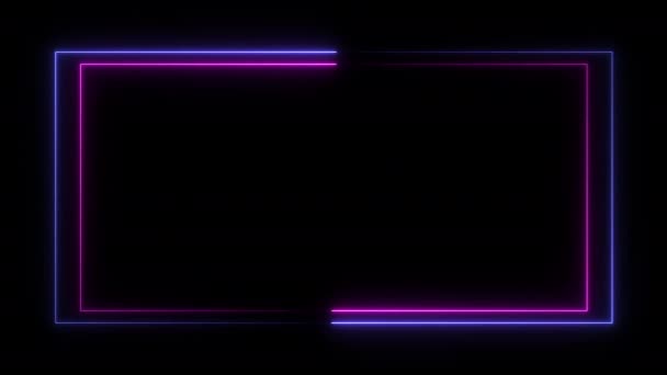 Rettangoli neon di animazione astratta — Video Stock