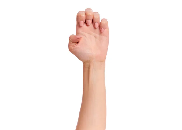 Female hand on white — Stock Photo, Image