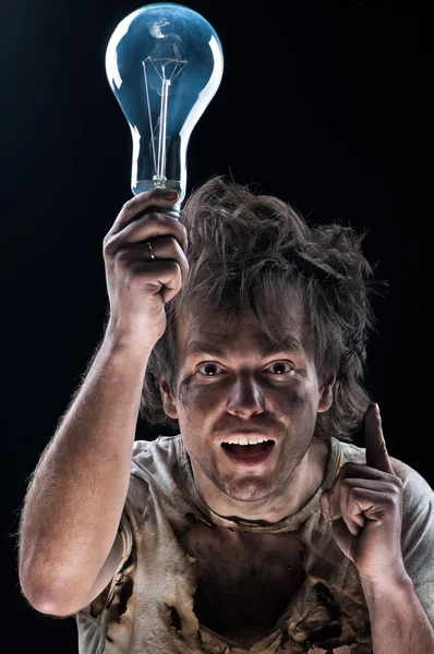 Crazy electrician — Stock Photo, Image