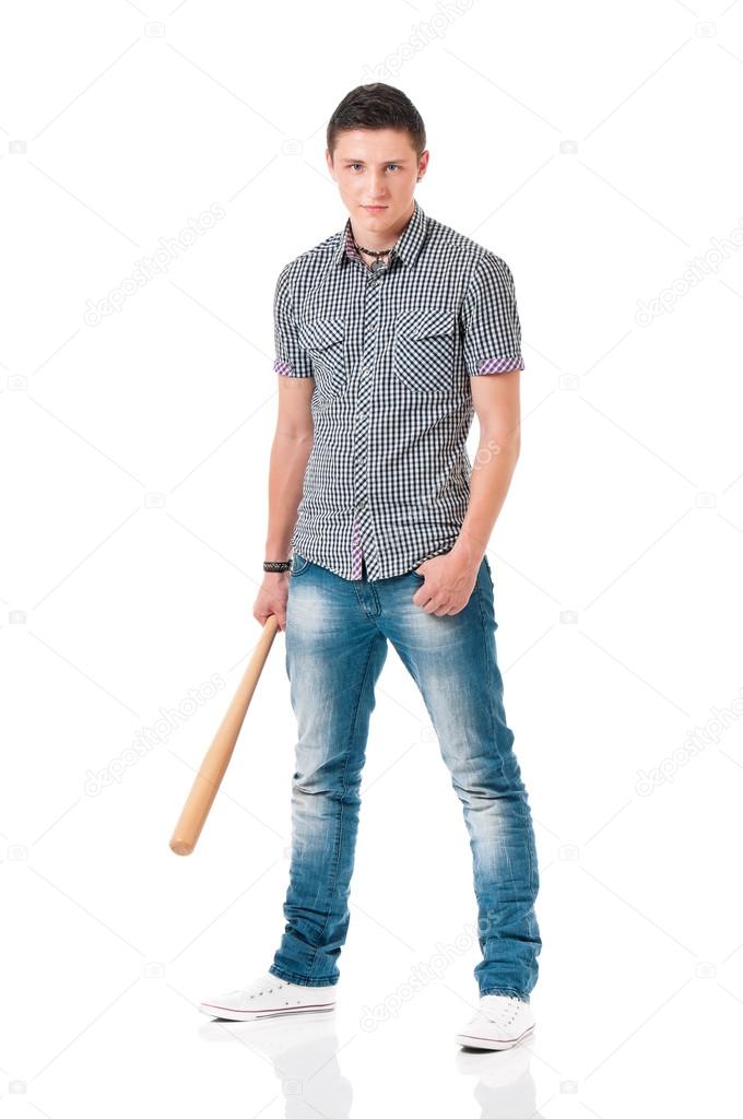 Man with baseball bat