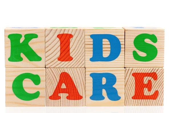 Palabra niños cuidado — Foto de Stock