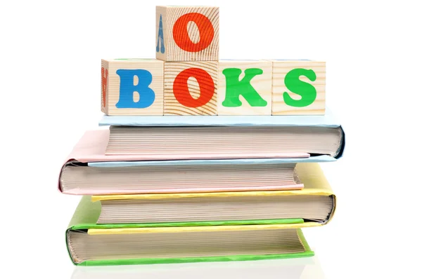 Libros con bloques — Foto de Stock