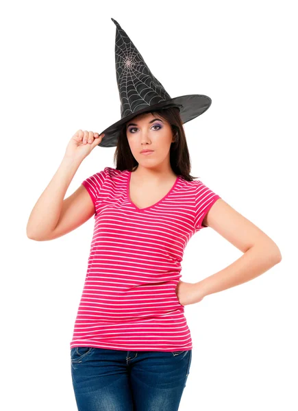 Meisje in Halloween kostuum — Stockfoto