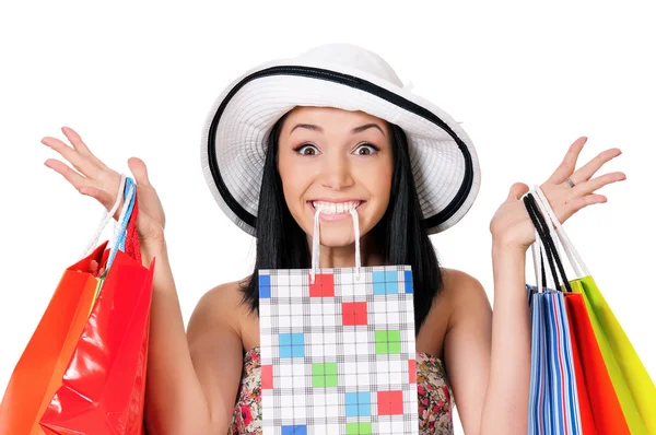 Vrouw winkelen — Stockfoto