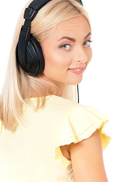 Girl with headphones — Stock Photo, Image