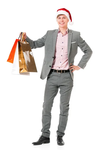 Man in Santa hat — Stock Photo, Image