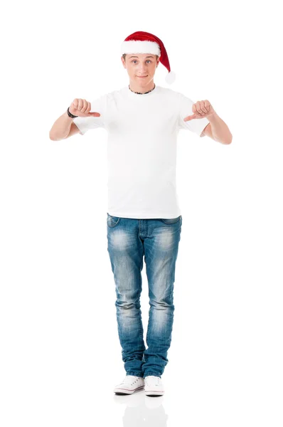 Wit t-shirt op een man — Stockfoto