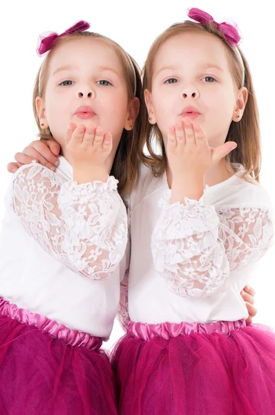 Meninas envia beijo — Fotografia de Stock