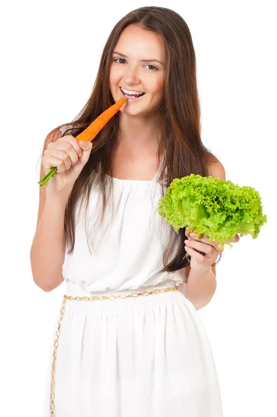 Vrouw met groenten — Stockfoto