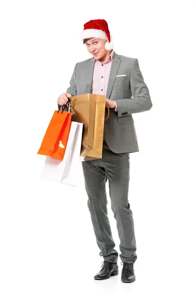 Mann mit Einkaufstüten — Stockfoto