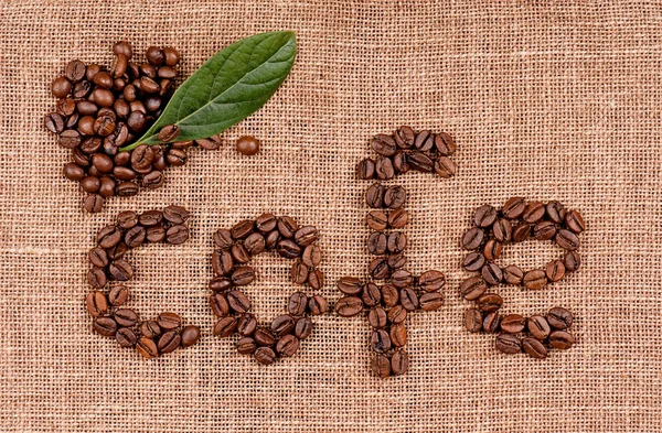 Text of coffee beans — Stock Photo, Image