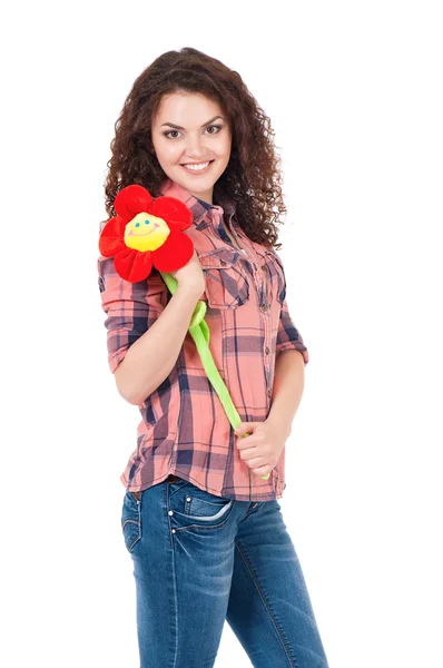 Ragazza con fiore — Foto Stock