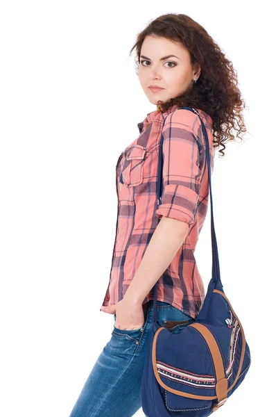 Chica con mochila — Foto de Stock