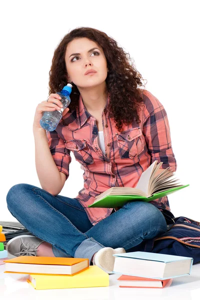 Menina com livro — Fotografia de Stock