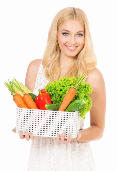 Nő zöldségekkel — Stock Fotó
