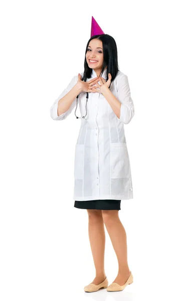 Veselý ženský lékař — Stock fotografie