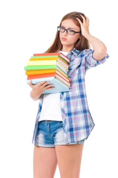 Girl with books — Stock Photo, Image