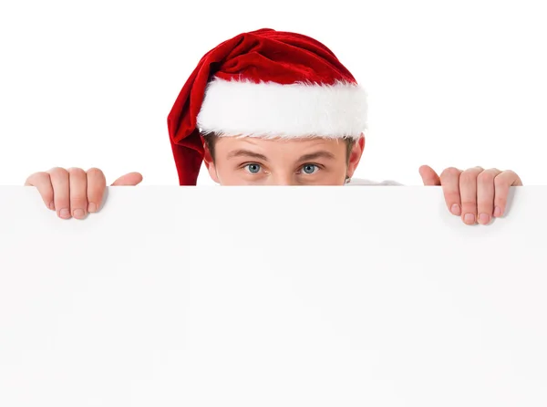 Young man in Santa hat — Stock Photo, Image