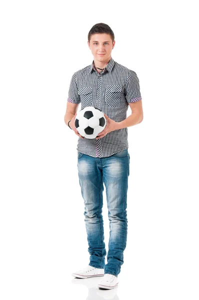 Man with soccer ball — Stock Photo, Image