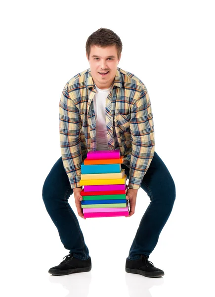 Student z książkami — Zdjęcie stockowe