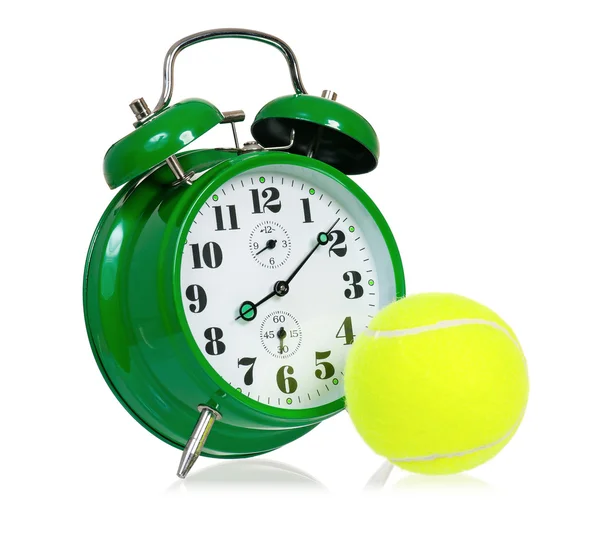 Clock with tennis ball — Stock Photo, Image