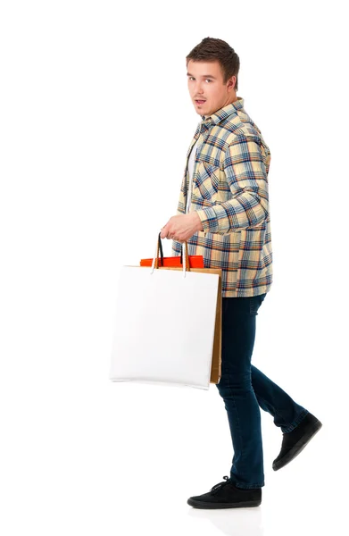 Hombre con bolsas de compras — Foto de Stock