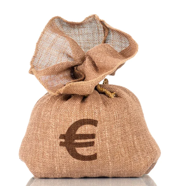 Money bag with Euro sign — Stock Photo, Image