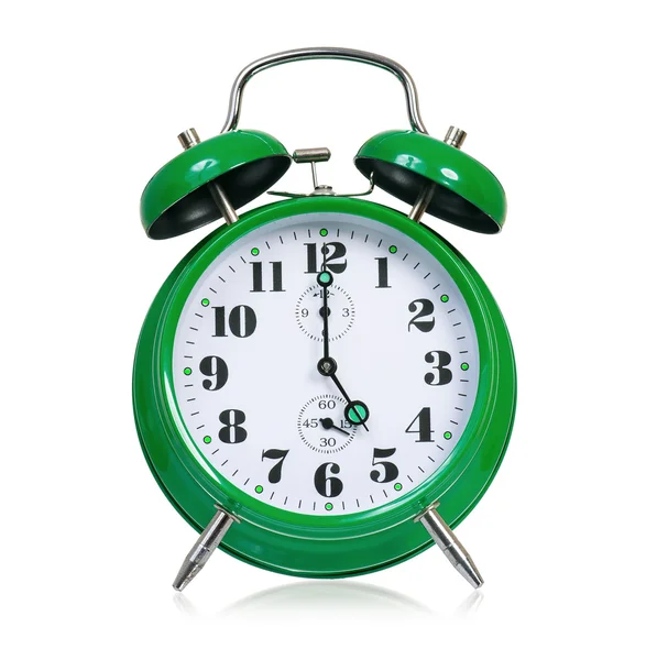 Green alarm clock — Stock Photo, Image