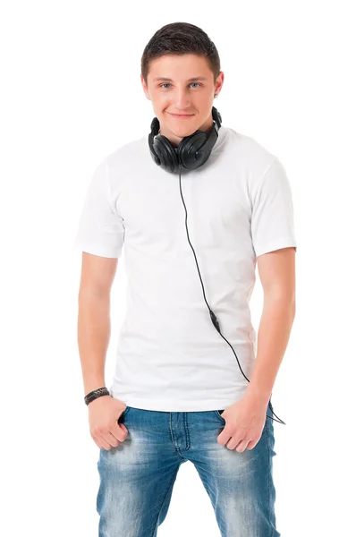 Modern man with headphones — Stock Photo, Image