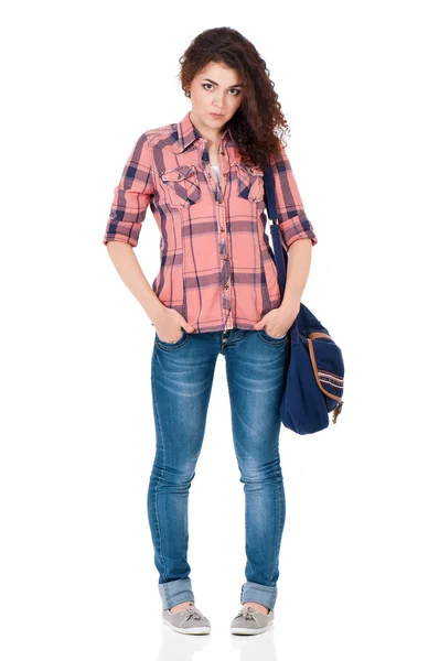 Student girl with bag — Stock Photo, Image