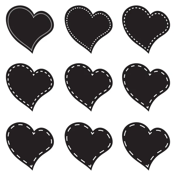 Vector of set red hearts — Stock Vector