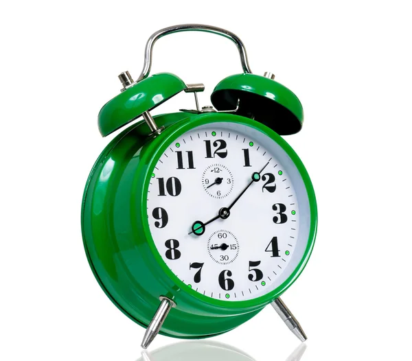 Big green alarm clock — Stock Photo, Image