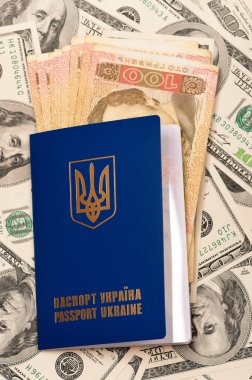 Uluslararası Ukrayna pasaportu ile Hryvna banknotlar 