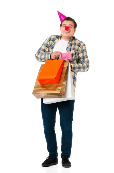 Man with present gift — Stock Photo, Image