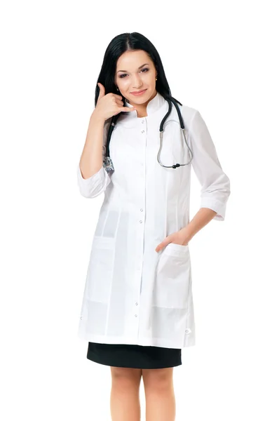 Médecin souriant femme avec stéthoscope — Photo