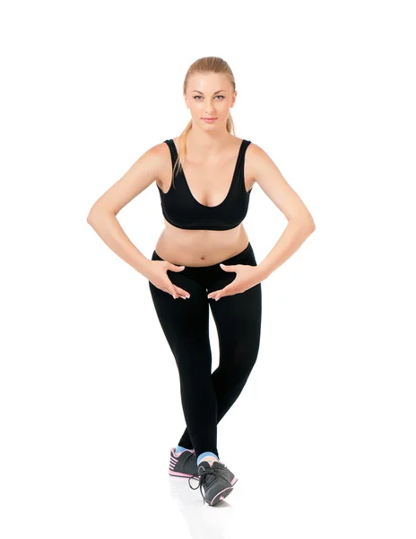 Woman doing fitness exercise — Stock Photo, Image