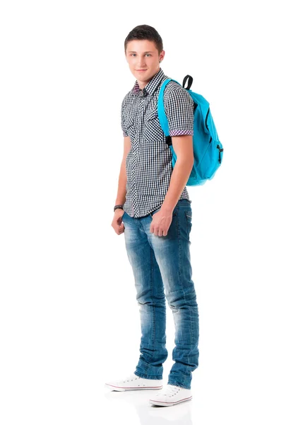 Joven con bolsa — Foto de Stock