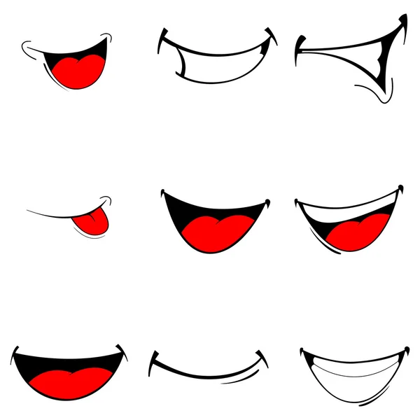 Vector de sonrisas establecidas — Vector de stock