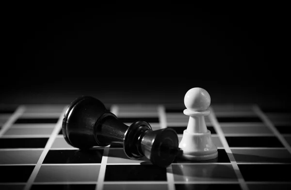 Chess piece on the board background — Stock Photo, Image