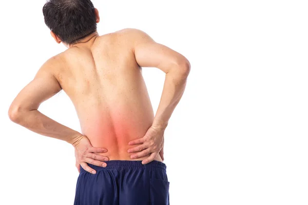 Sore Pain Lower Back Spine Sprain Arthritis Symptoms Middle Age — Stock Photo, Image